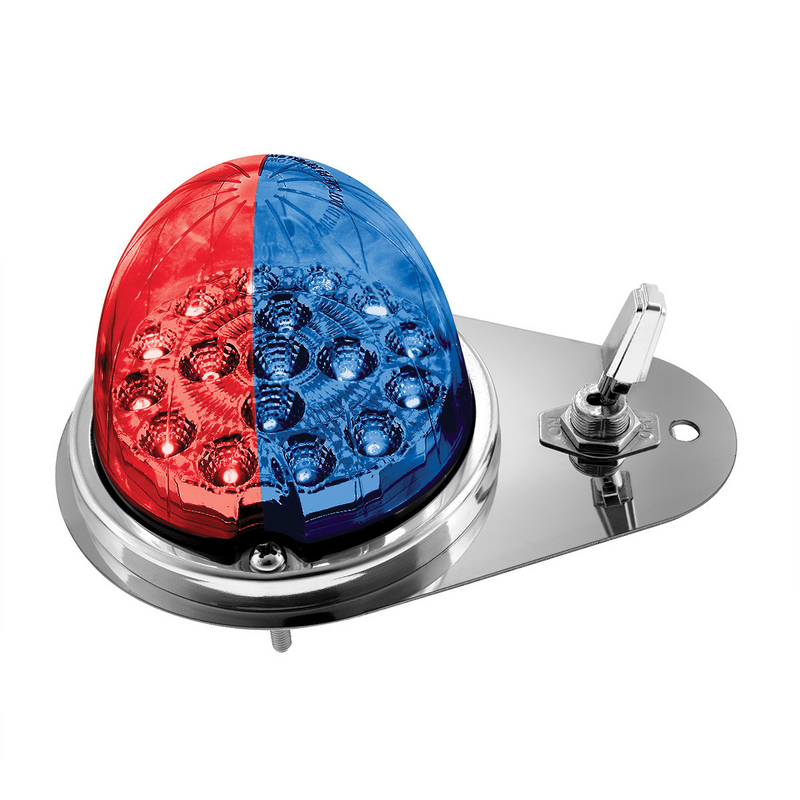 United Pacific 304 SS Above Door Dome Light Kit W/ 17 LED Double Fury Watermelon For 1994-2026 KW W900-Red & Blue LED 35392