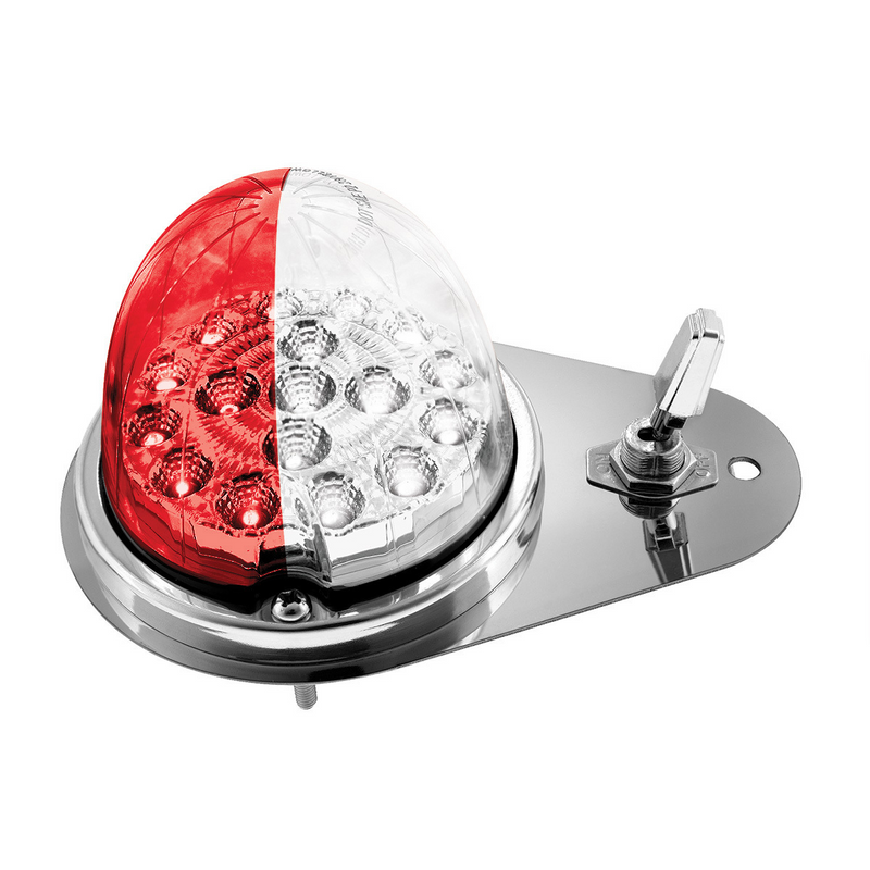 United Pacific 304 SS Above Door Dome Light Kit W/ 17 LED Double Fury Watermelon For 1994-2026 KW W900-Red & White LED 35395