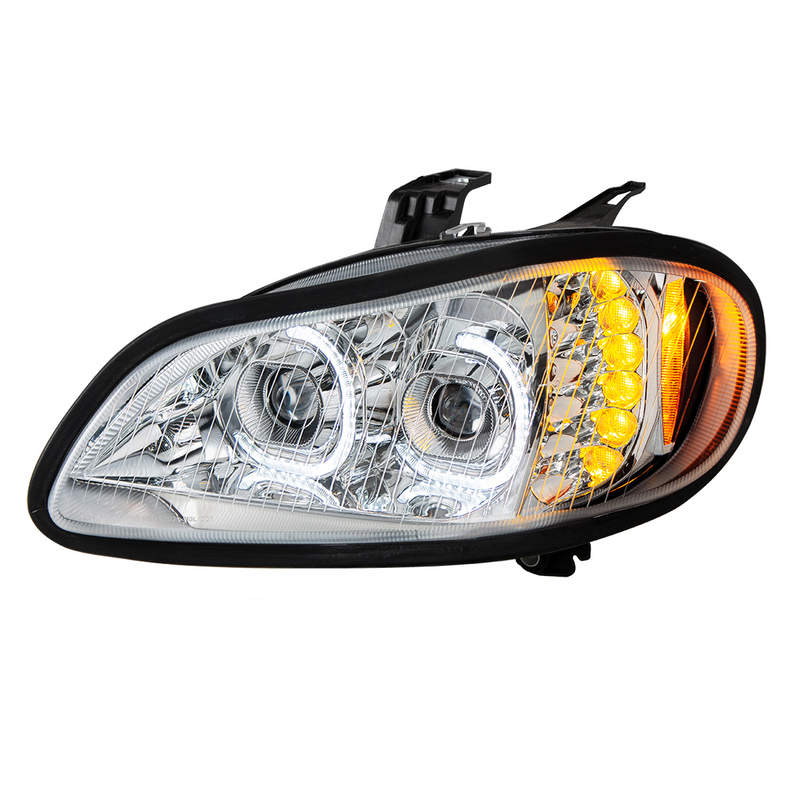 United Pacific Chrome LED Projection Headlight Assembly For 2003-2024 Freightliner M2- Driver 35729