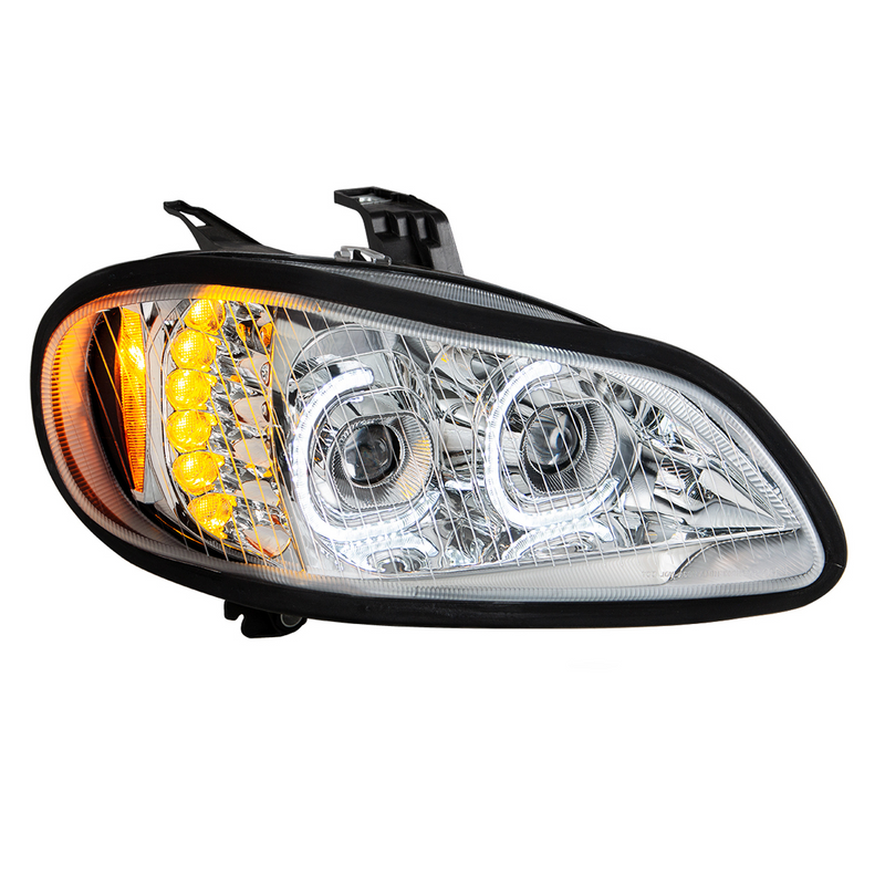 United Pacific Chrome LED Projection Headlight Assembly For 2003-2024 Freightliner M2- Passenger 35730
