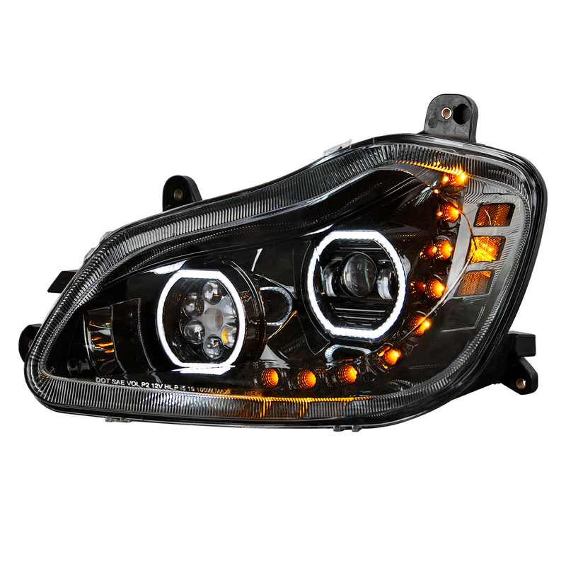 United Pacific Black 10 LED Headlight For 2013-2021 Kenworth T680 Driver Side 35743
