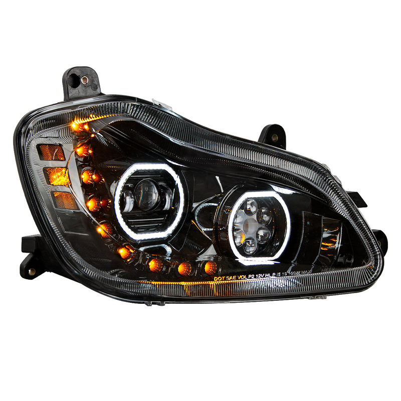 United Pacific Black 10 LED Headlight For 2013-2021 Kenworth T680 Passenger Side 35744
