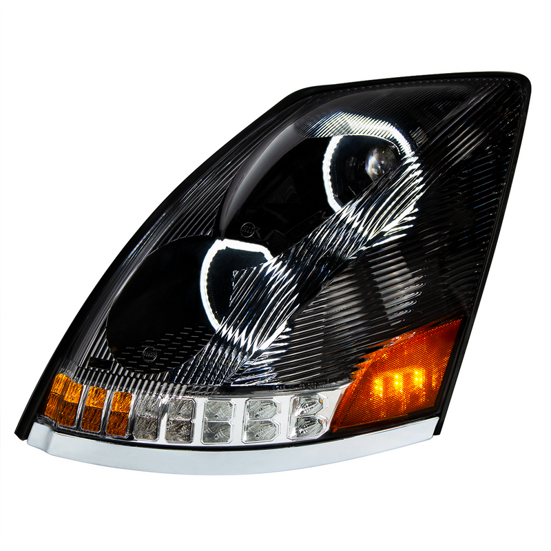 United Pacific Black 10 LED Headlight For 2003-2017 Volvo VN/VNL Driver Side 35751