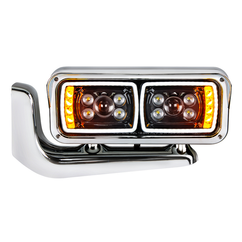 United Pacific 10 High Power LED "Blackout" Projection Headlight Assembly With Mounting Arm Driver 35777