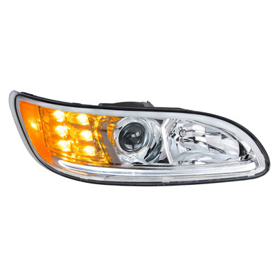 United Pacific Projection Headlight w/LED Position Light & LED Turn Signal for 2008+ PB 382/384/386/387 -Passenger