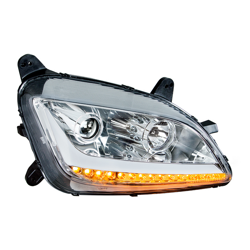 United Pacific Chrome Projection Headlight With LED Position Light & Signal For 2012-2021 Peterbilt 579- Passenger 35813