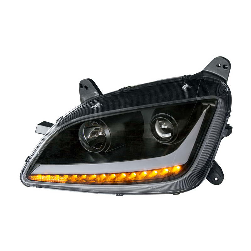 United Pacific Black Projection Headlight With LED Position & Signal For 2012-2021 Peterbilt 579- Driver 35814