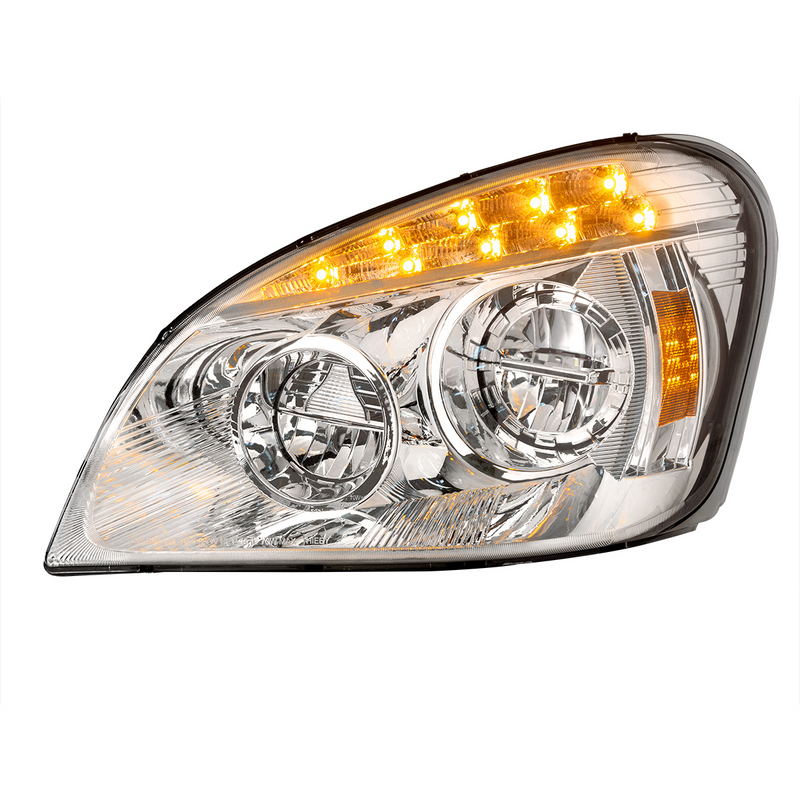 United Pacific Chrome LED Headlight For 2008-2017 Freightliner Cascadia Driver 35831