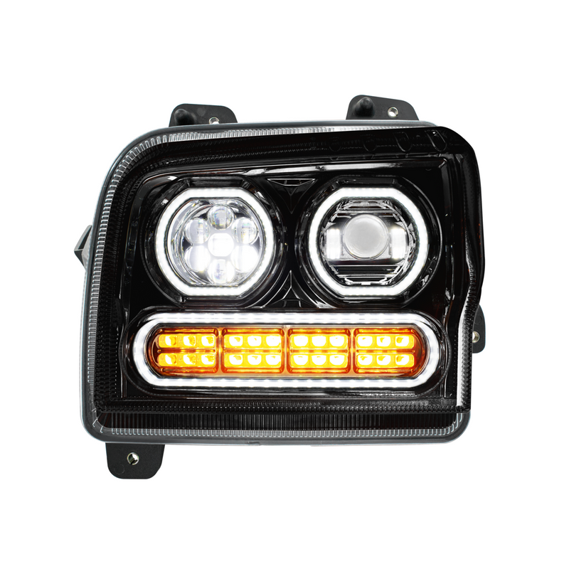 United Pacific High Power 10 LED Blackout Headlight With 24 LED Turn & 100 LED Halo For 2019-2024 Kenworth W990-Driver 35849