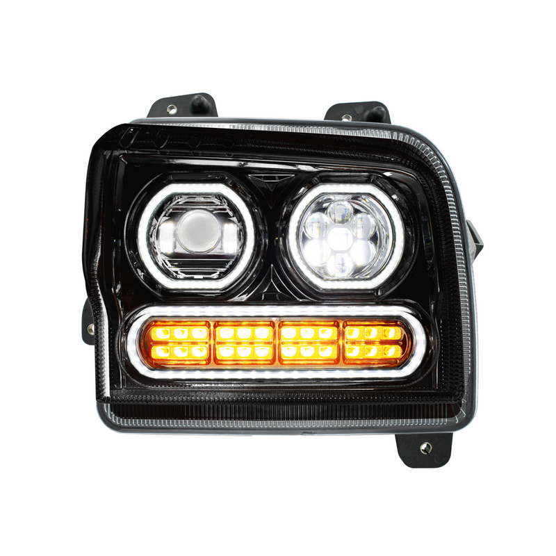 United Pacific High Power 10 LED Blackout Headlight With 24 LED Turn & 100 LED Halo For 2019-2024 Kenworth W990-Passenger 35850
