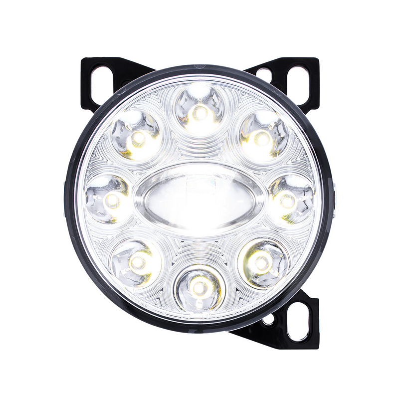 United Pacific 9 LED Projector Fog Light With LED Position Lights For Peterbilt 579/587 & Kenworth T660 Chrome 35855