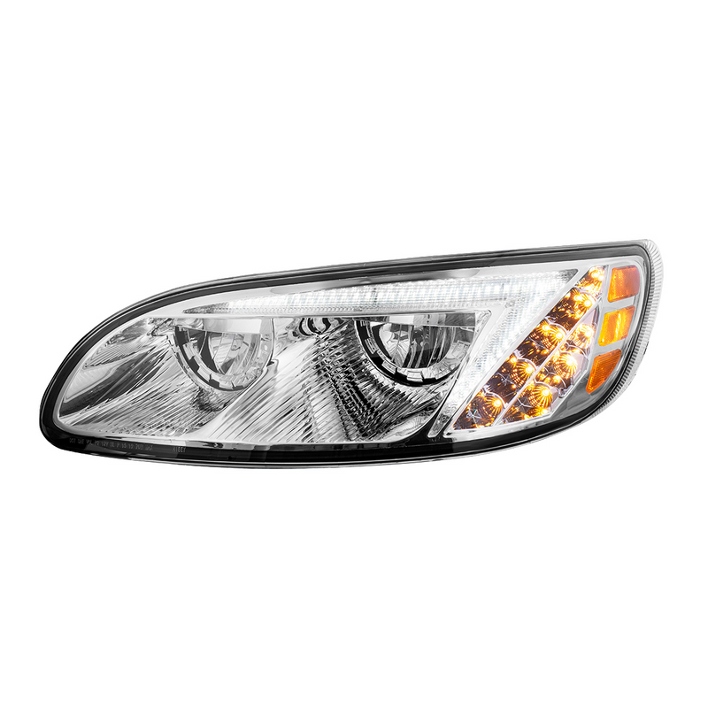 United Pacific Chrome LED Headlight For Peterbilt 386 (2005-2015) & 387 (1999-2010) Driver 35883