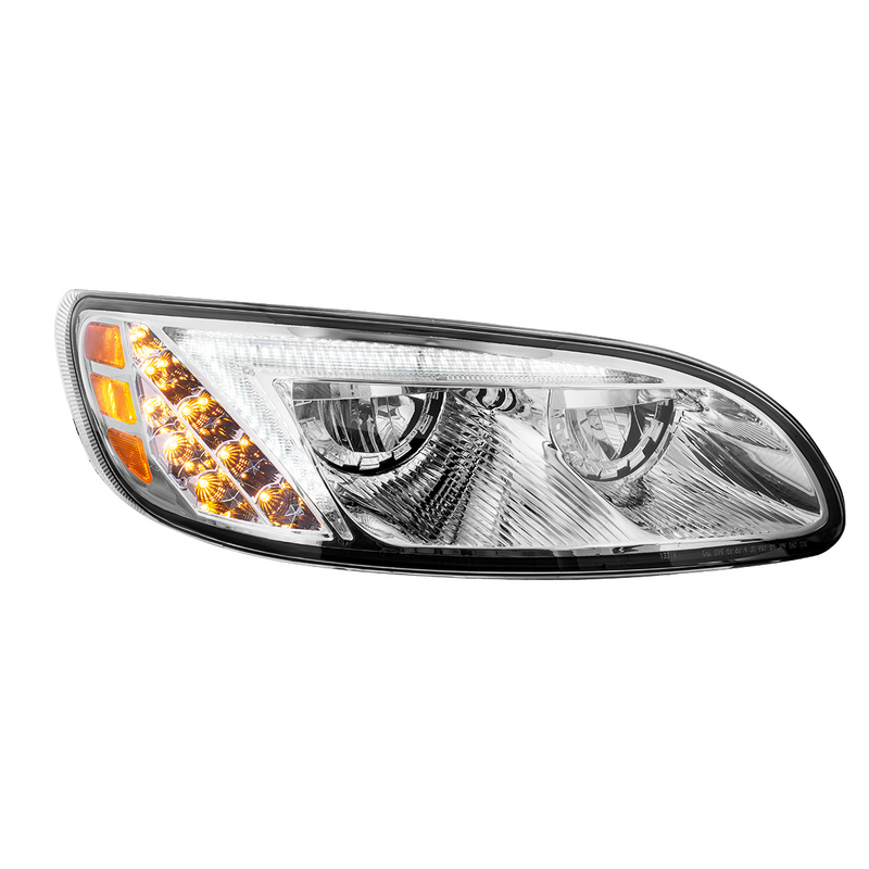 United Pacific Chrome LED Headlight For Peterbilt 386 (2005-2015) & 387 (1999-2010) Passenger 35884