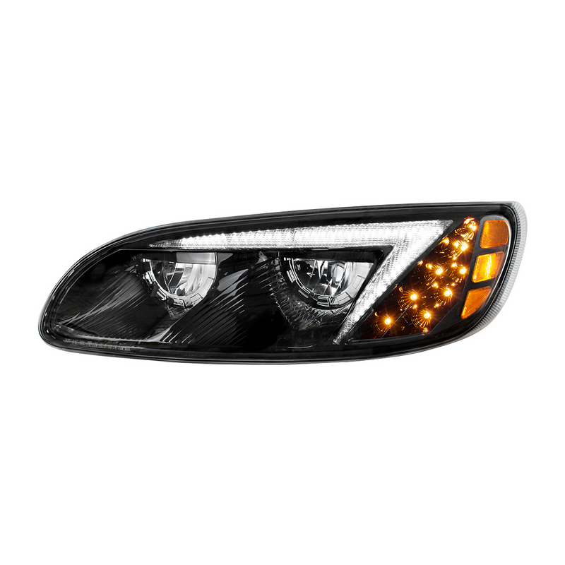 United Pacific Black LED Headlight For Peterbilt 386 (2005-2015) & 387 (1999-2010) Driver 35885