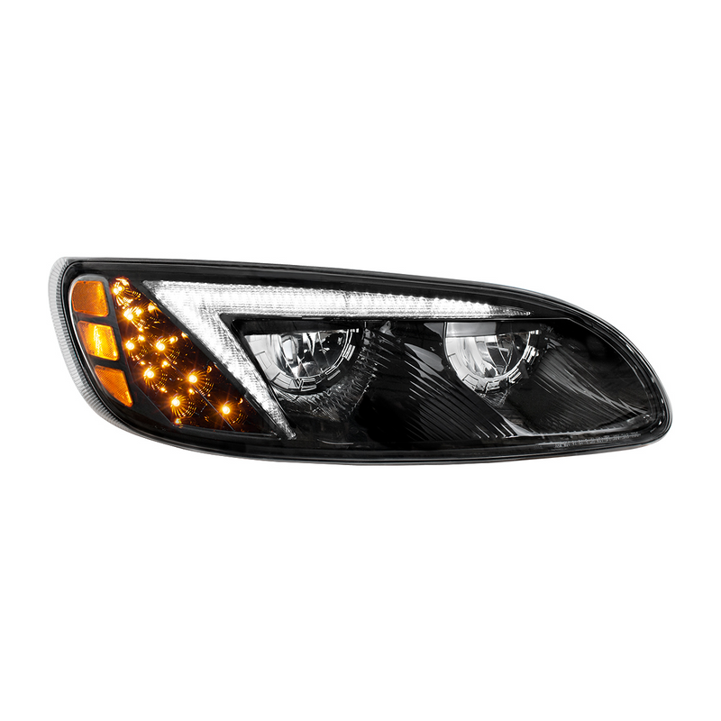 United Pacific Black LED Headlight For Peterbilt 386 (2005-2015) & 387 (1999-2010) Passenger 35886