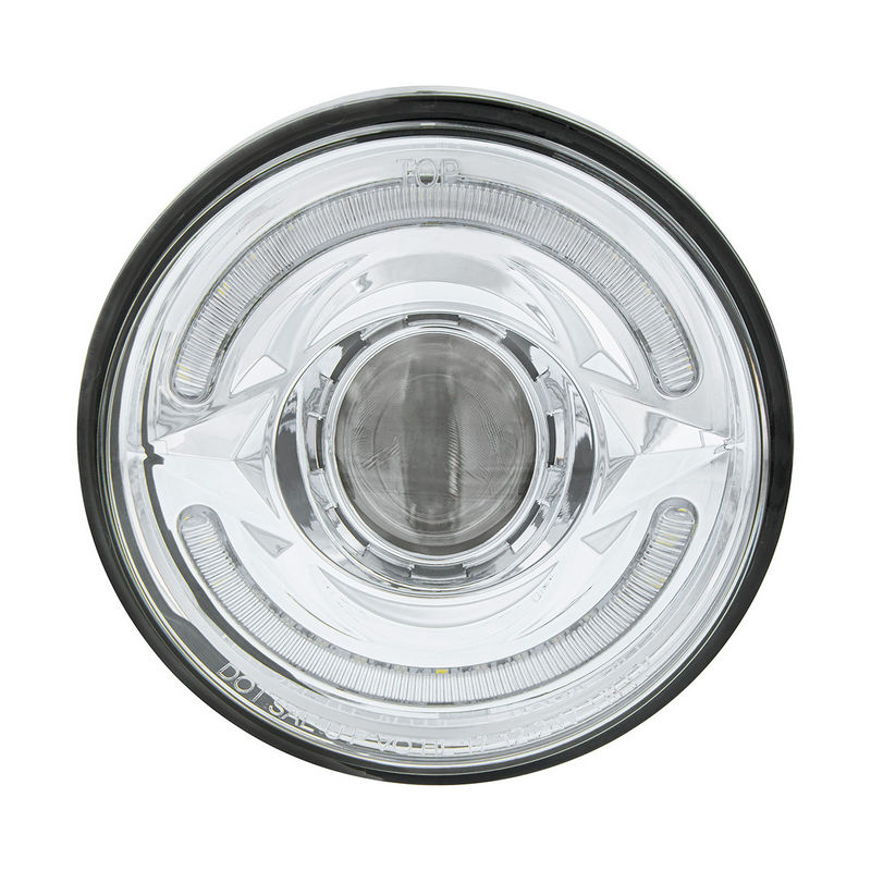 United Pacific ULTRALIT- LED 5-3/4" Round Headlight With 60 LED Dual Color Light Bar, Amber & White LED High Beam 35888