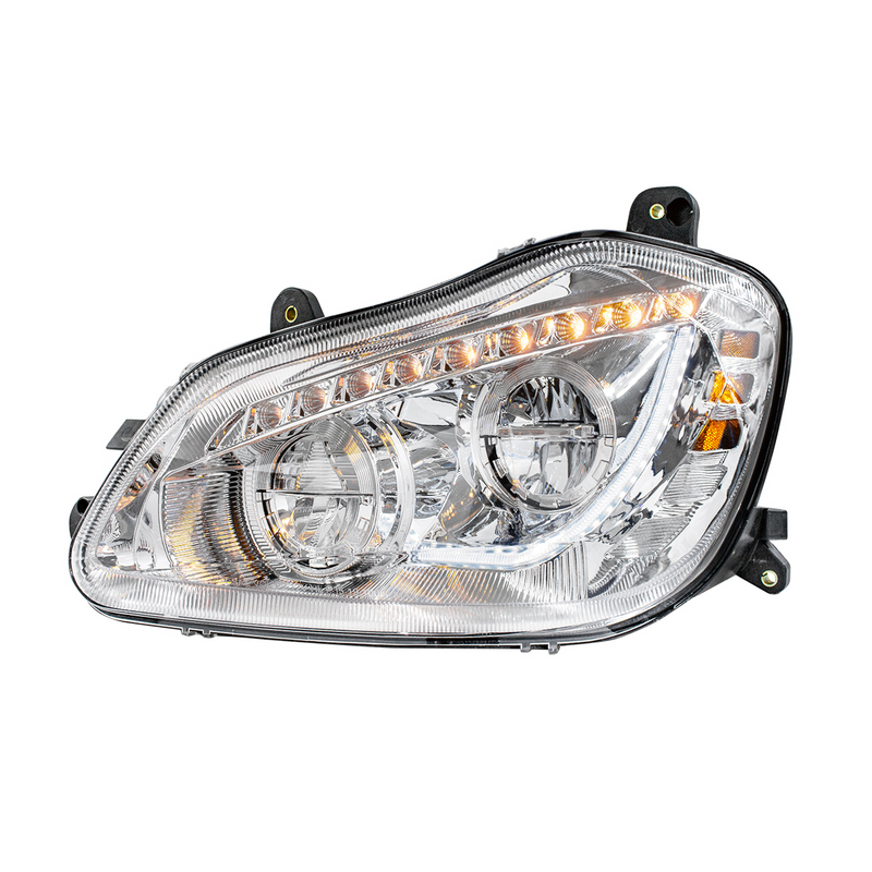 United Pacific High Power 45 LED Chrome Headlight With Sequential Turn Signal For 2013-2021 Kenworth T680-Driver 35889