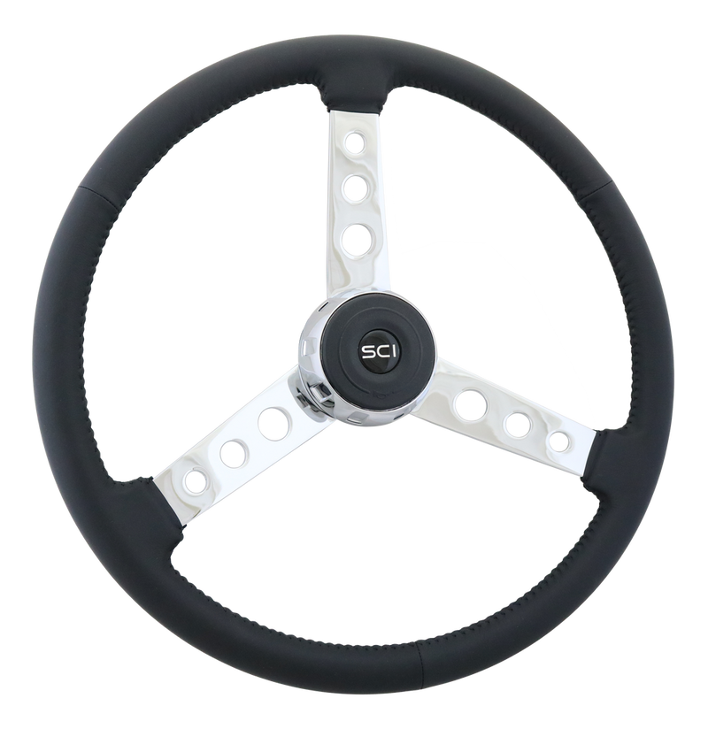 Steering Creations 20" Black Leather Rim Steering Wheel- "Old School"