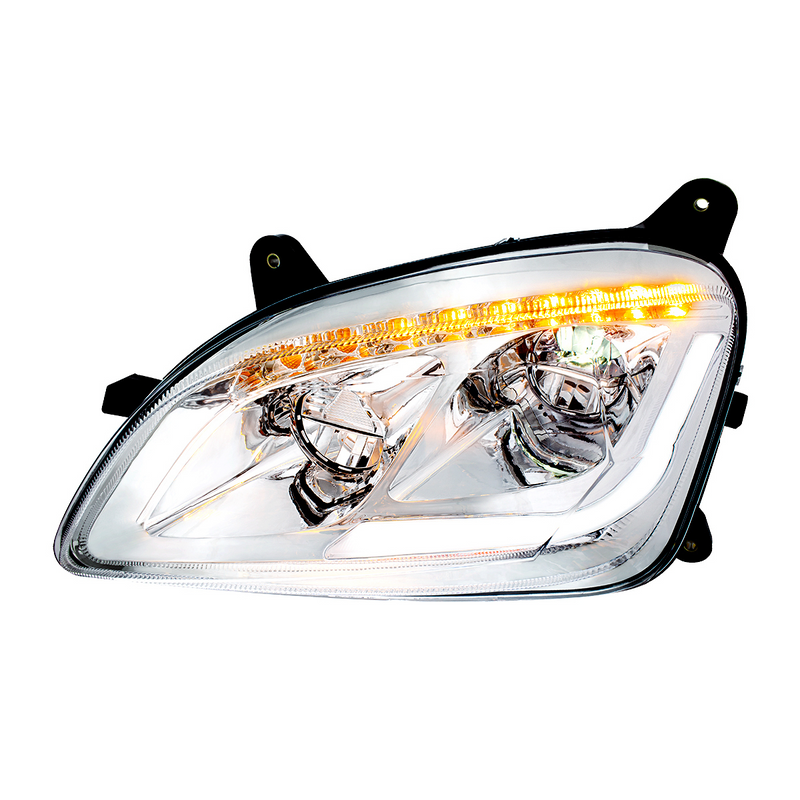 United Pacific Chrome LED Headlight W/Sequential LED Turn Signal For Peterbilt 579 (2012-21) & 587 (2010-16) Driver 35915
