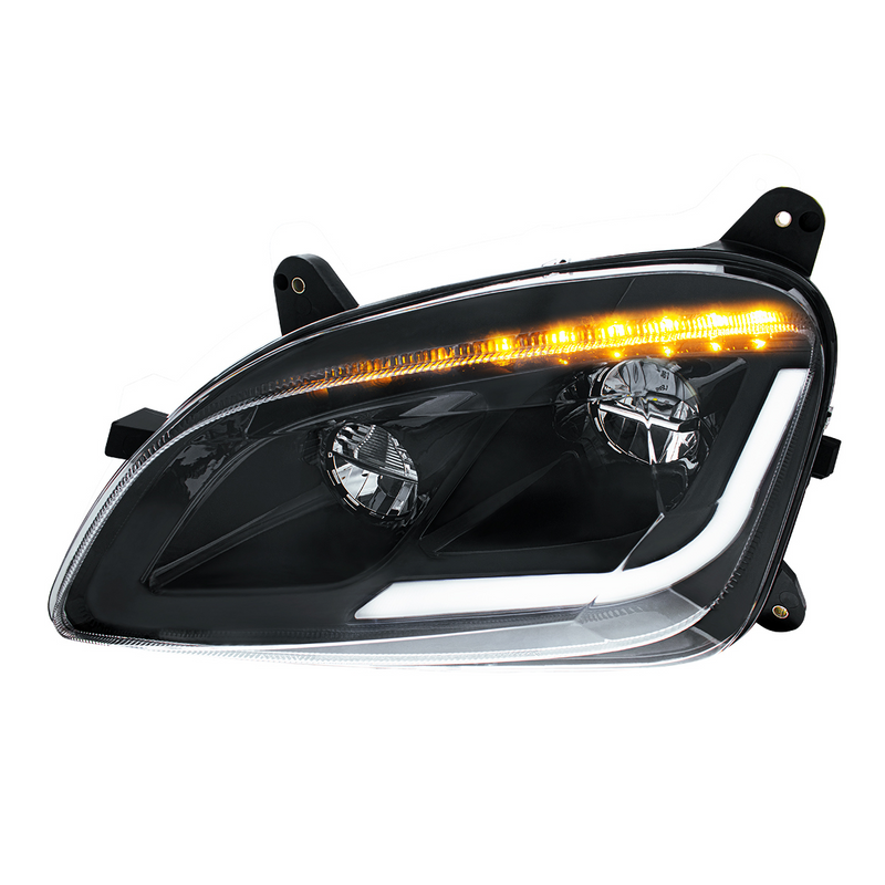 United Pacific Black LED Headlight W/Sequential LED Turn Signal For Peterbilt 579 (2012-21) & 587 (2010-16) Driver 35917