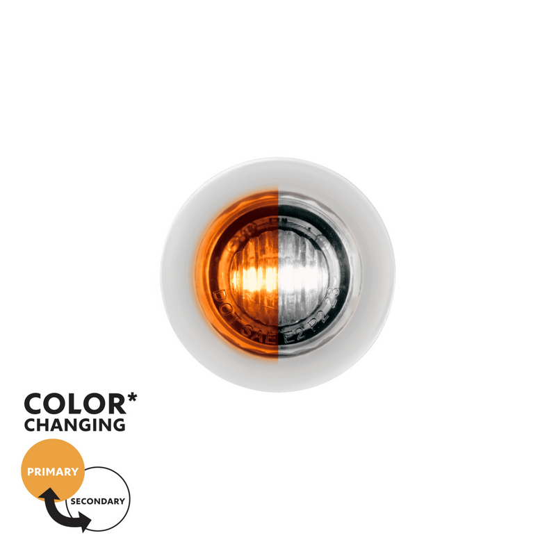 United Pacific Double Fury 2 LED 3/4" Mini Clearance/Marker Light-Amber & White LED/Clear Lens 35932