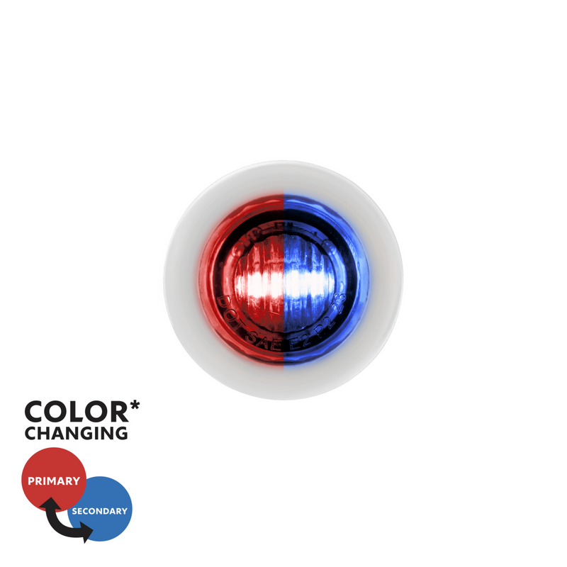 United Pacific Double Fury 2 LED 3/4" Mini Clearance/Marker Light-Red & Blue LED/Clear Lens 35933