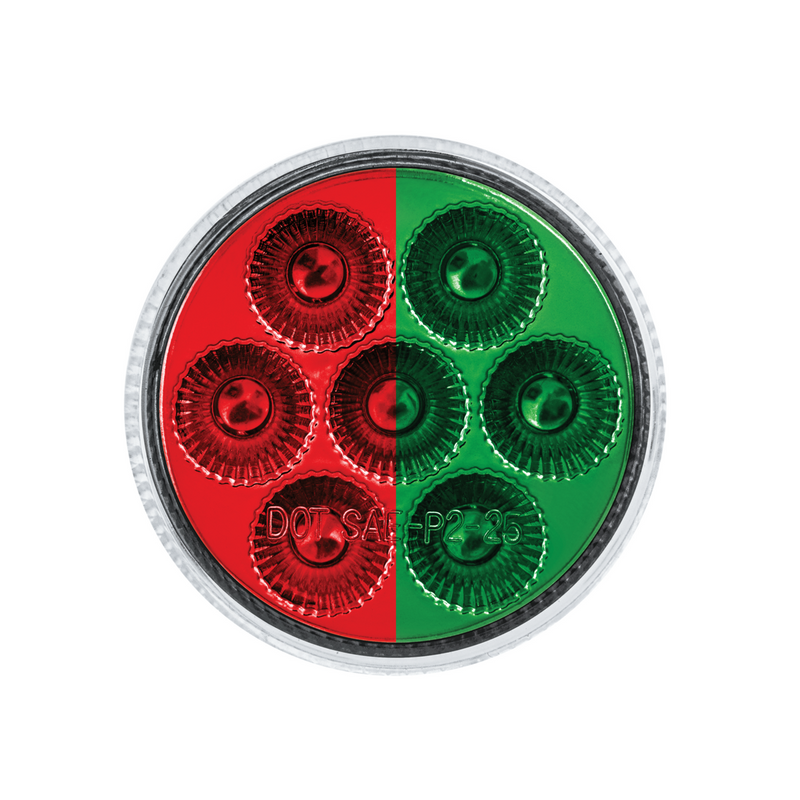 United Pacific Double Fury 7 LED 2" Round Clearance/Marker Light-Red & Green LED/Clear Lens 35943