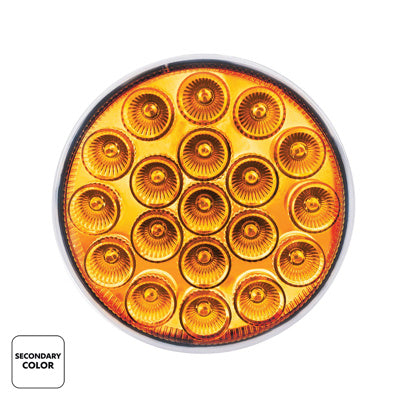 United Pacific 19 LED 4" Round Double Fury Light with Clear Lens - Amber/White