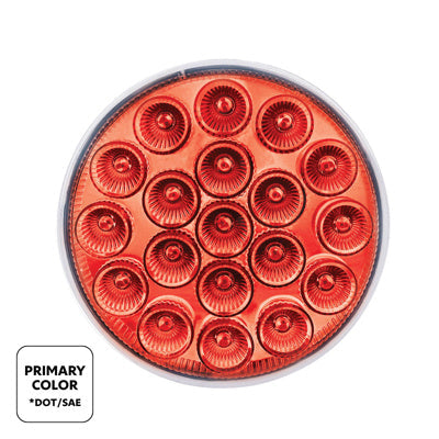 United Pacific 19 LED 4" Round Double Fury Light with Clear Lens - Red/Blue