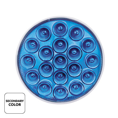 United Pacific 19 LED 4" Round Double Fury Light with Clear Lens - Red/Blue