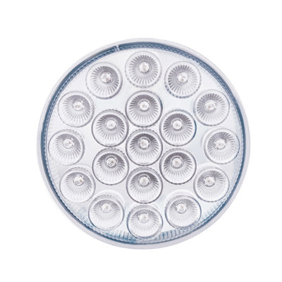 United Pacific 19 LED 4" Round Double Fury Light with Clear Lens - Red/Blue