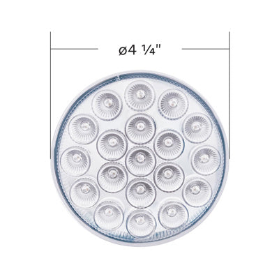 United Pacific 19 LED 4" Round Double Fury Light with Clear Lens - Red/Blue