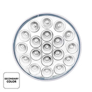 United Pacific 19 LED 4" Round Double Fury Light with Clear Lens - Amber/White