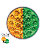 United Pacific 19 LED 4" Round Double Fury Light with Clear Lens - Amber/Green