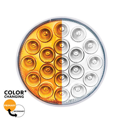 United Pacific 19 LED 4" Round Double Fury Light with Clear Lens - Amber/White