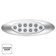 United Pacific 10 LED Oval Double Fury Light with Clear Lens and Chrome Bezel - Amber/White