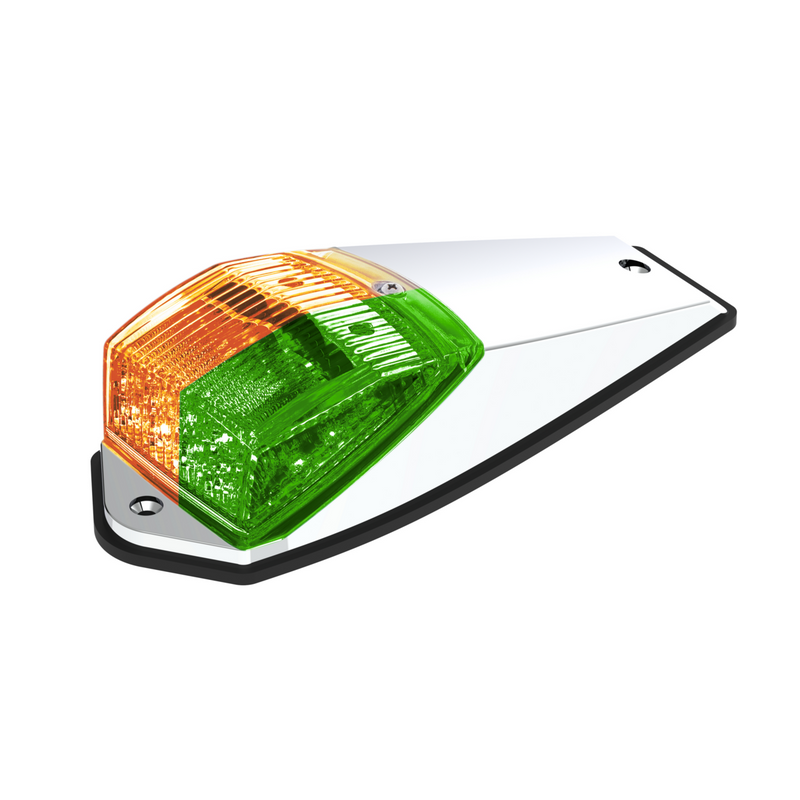 United Pacific Double Fury 17 LED Light Grakon 5000 Style Square Cab Light Amber & Green LED/Clear Lens 35970
