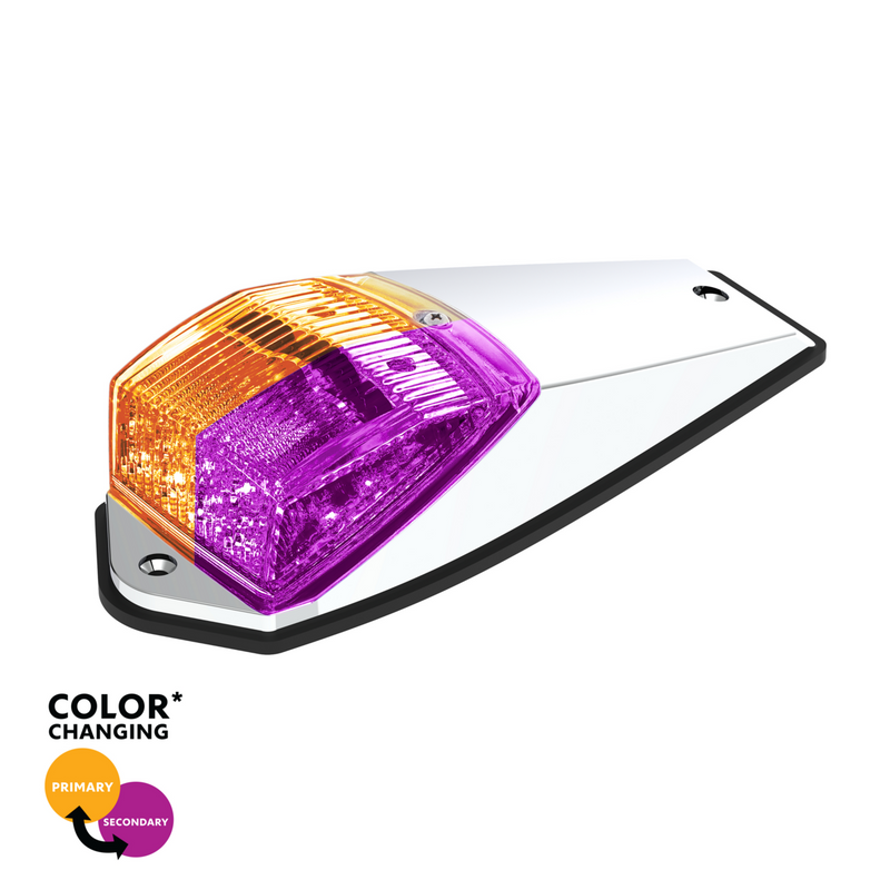 United Pacific Double Fury 17 LED Grakon 5000 Style Square Cab Light - Amber & Purple LED/Clear Lens 35971