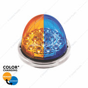 United Pacific 17 LED Double Fury Watermelon Light with Low Profile Stainless Steel Bezel - Amber/Blue