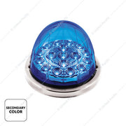 United Pacific 17 LED Double Fury Watermelon Light with Low Profile Stainless Steel Bezel - Amber/Blue