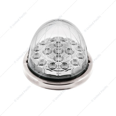 United Pacific 17 LED Double Fury Watermelon Light with Low Profile Stainless Steel Bezel - Amber/Blue