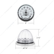 United Pacific 17 LED Double Fury Watermelon Light with Low Profile Stainless Steel Bezel - Amber/Green