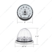 United Pacific 17 LED Double Fury Watermelon Light with Low Profile Stainless Steel Bezel - Amber/Blue
