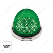 United Pacific 17 LED Double Fury Watermelon Light with Low Profile Stainless Steel Bezel - Amber/Green