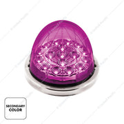 United Pacific 17 LED Double Fury Watermelon Light with Low Profile Stainless Steel Bezel - Amber/Purple