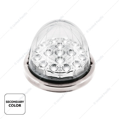 United Pacific 17 LED Double Fury Watermelon Light with Low Profile Stainless Steel Bezel - Red/White