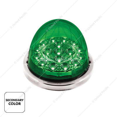 United Pacific 17 LED Double Fury Watermelon Light with Low Profile Stainless Steel Bezel - Red/Green