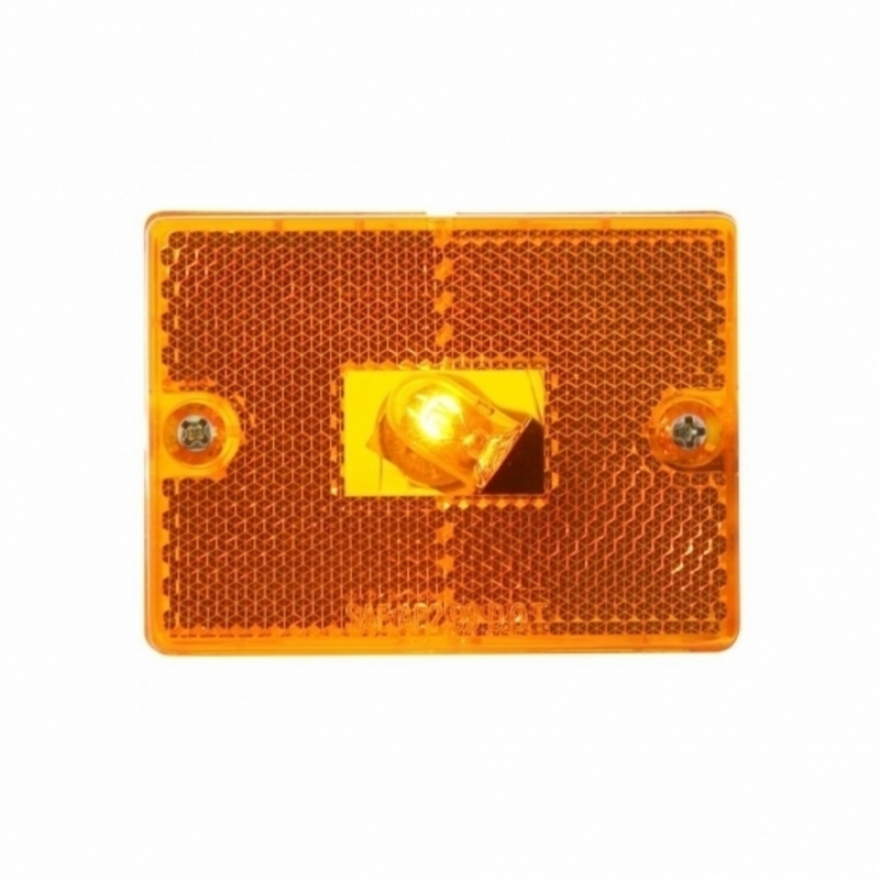 United Pacific Rectangular Light (Clearance/Marker) With Reflex Lens Amber Lens 36008