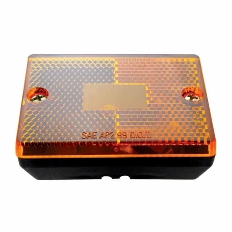 United Pacific Rectangular Light (Clearance/Marker) With Reflex Lens & Black Base Amber Lens 36012