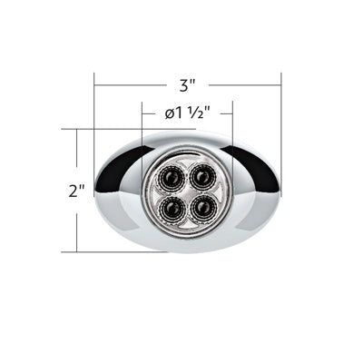 United Pacific 4 LED Double Fury Light - Amber/Blue